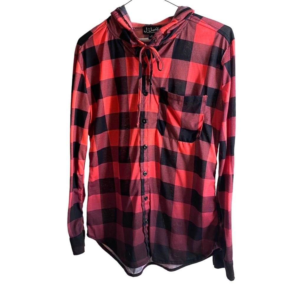 J for Justify ombré button down hoodie
